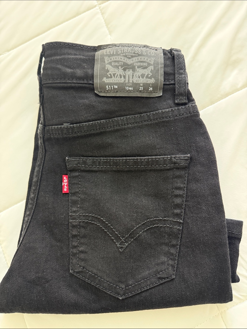 Levi's Kids Black Slim Jeans with Red Tab